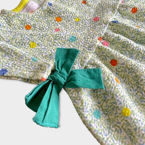 ZARA Baby Confetti Dress 3-6mos – Multi-Colored w/ Green Bows Party Style - Picture 3 of 5